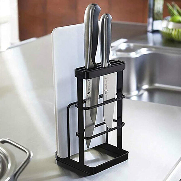 Chopping Board and Knife Shelf Stand Block Lid Holder Kitchen Organizer Storage