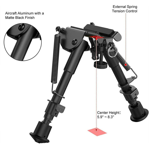 6"-9" Height Sniper Rifle Swivel Sling Bipod Adjustable Hunting Mount Stand AU