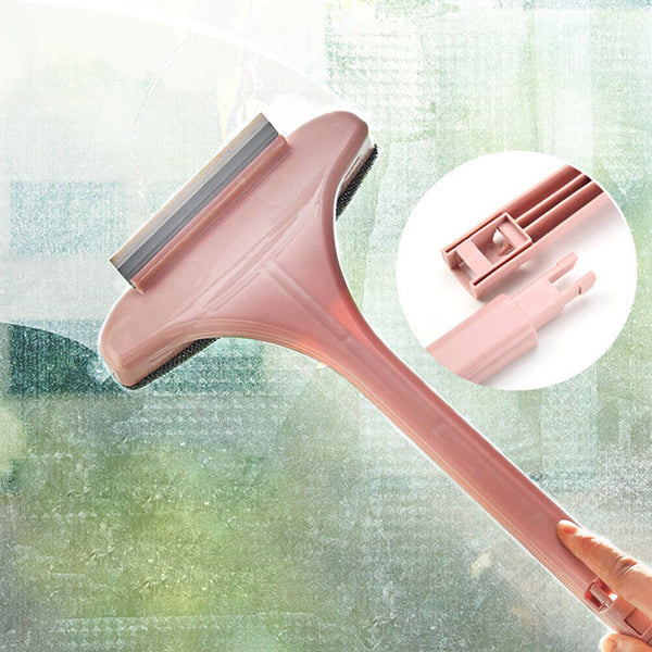 2 In 1 Glass Window Wiper Cleaner Squeegee Mesh Screen Mirror Home Car Brush Set