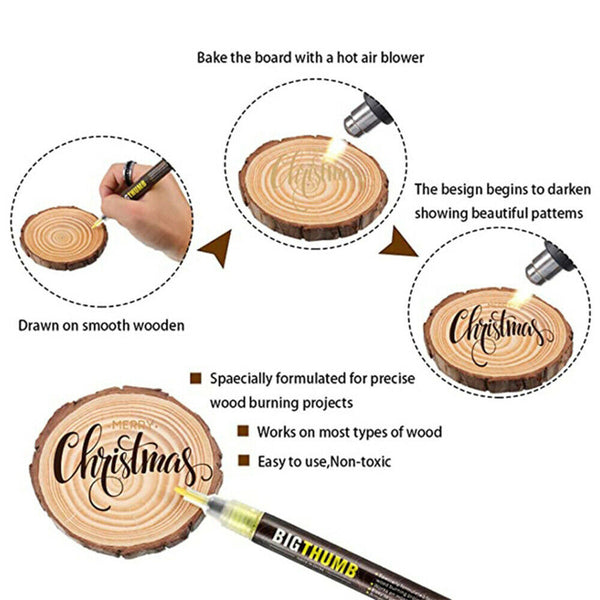 Easy Use Fast Chemical Woodburning Pen Scorch Marker Painting For DIY Projects