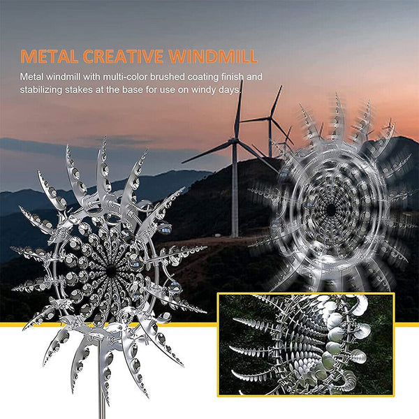 Unique and Magical Metal Windmill Kinetic Metal Wind Spinners Garden Decoration