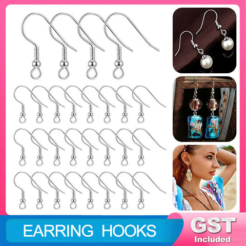 Up 200x Earring Hooks For Sensitive Ears Hypoallergenic 304 Stainless Steel 20mm