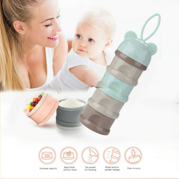 4 Layers Baby Milk Powder Feeding Case Box Formula Dispenser Food Container AU