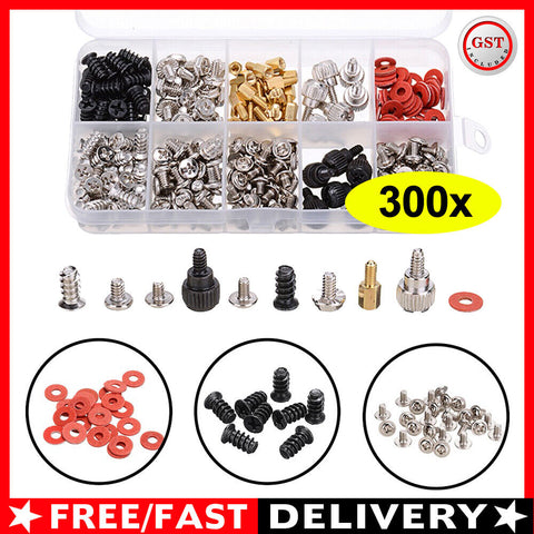 300PCS Computer PC Screws Kit with Case Motherboard CD-ROM Hard Disk Repair Tool