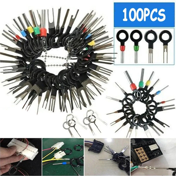 100PCS/Set Terminal Removal Tool Box Pin Extractor Electrical Wire Connector Kit