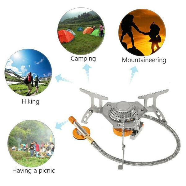 Outdoor Picnic Gas Jet Portable Stove Cooking Hiking Camping  Burner Cooker Gear