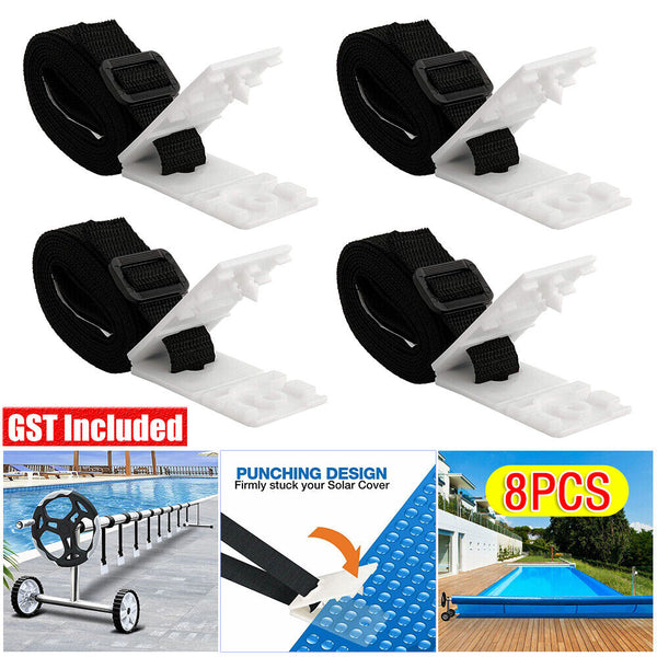 8x Pool Cover Clips Blanket Reel Replacement Straps Solar Cover Attachment Strap