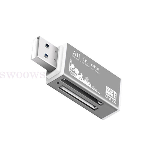 2x All in One Multi Card Reader For SDHC Micro SD to USB 2.0 MMC M2 Memory Stick