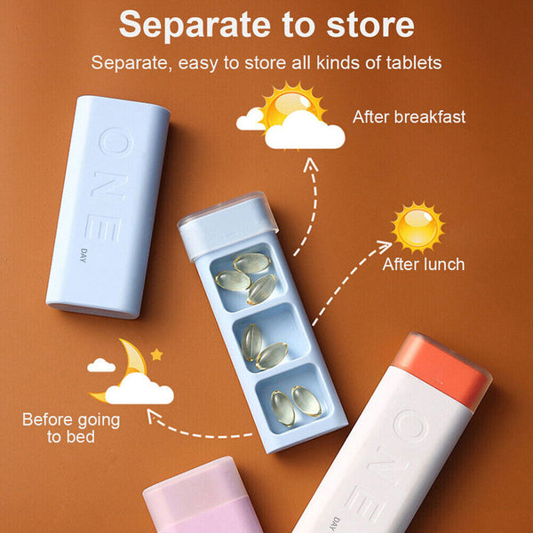 1-3x Mini Daily Medicine Tablet Case Dispenser Container Pill Box Organizer