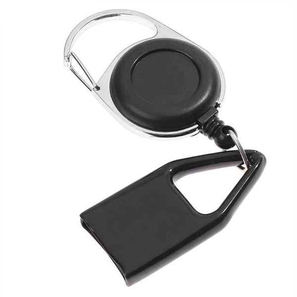 Retractable Lighter Leash Clip Keychain Rubber Cover Large Maxi Bic Black