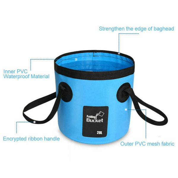 Collapsible Bucket Foldable Water Container Portable for Camping Fishing Hiking