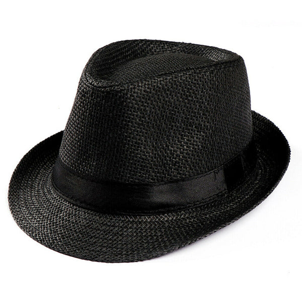 Unisex Men Women FOR Fedora Trilby Wide Brim Straw Cap Beach Sun Gentleman Hat