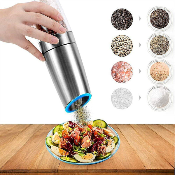 Salt Pepper Mill Grinder Automatic Battery-Operated LED Shakers Gravity Electric