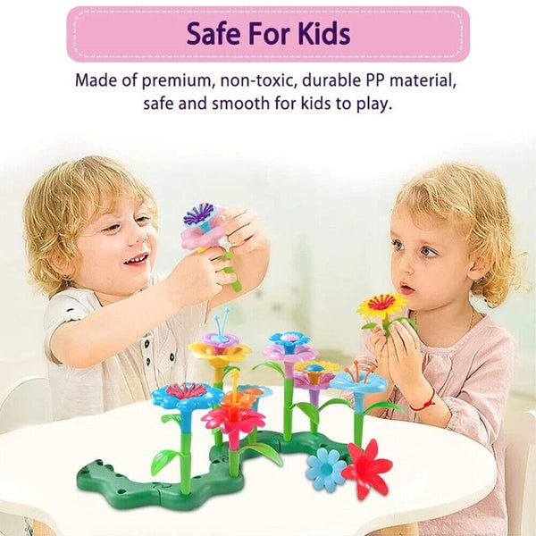 46/98/148PCS Flower Garden Building Toys Children DIY  Build Bouquet Sets Gift