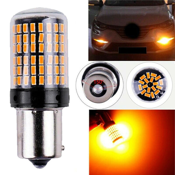 1-10x Amber LED BA15S 1156 Turn Signal Indicator Light Bulb Blinker 150° Globe