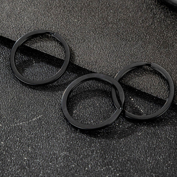 30pcs Key Ring Chain Split Rings Heavy Duty Keychain Accessories Gift 25mm black