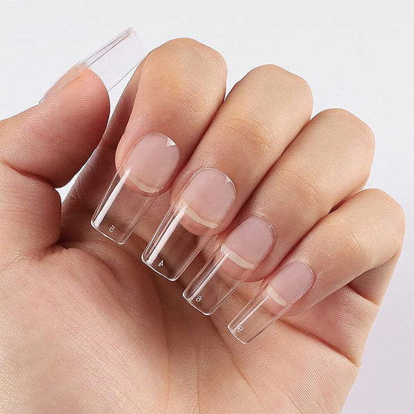 500 Pcs Fake French Nail Tips White Clear Stiletto False Gel Pointy Art Acrylic