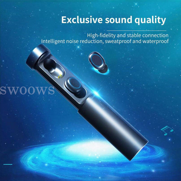 LED Wireless Bluetooth Earphones Headphones Earbuds Waterproof Display for Apple