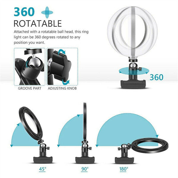 6 inch USB Video Conference Lighting Clip on LED Ring Light for Laptop Monitor