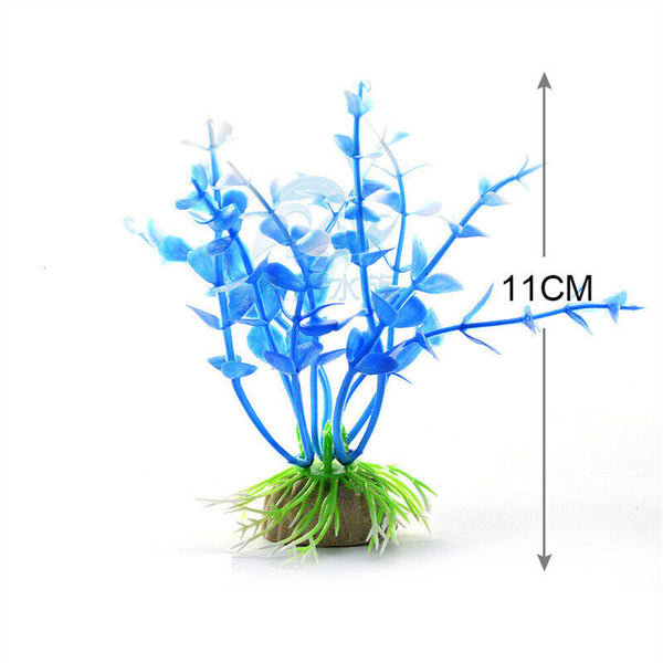 10PCS Artificial Plants Landscape Aquarium Decor Plastic Fish Tank Fake Grass