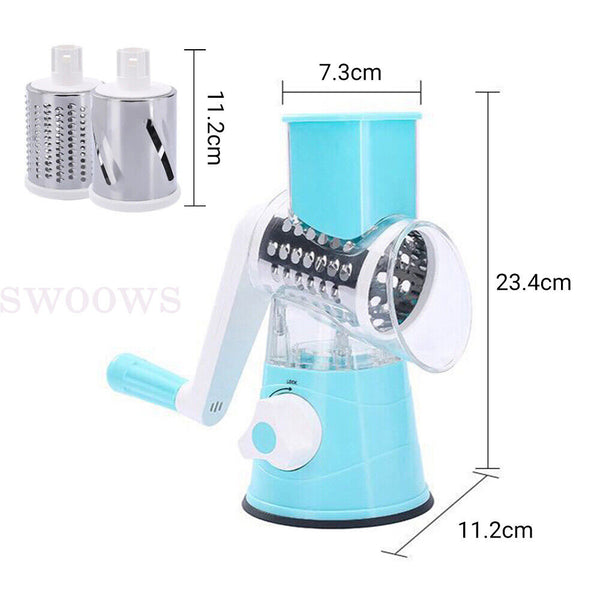 Kitchen Vegetable Fruit Slicer Cutter Shredder Food Manual Rotary Grater Chopper