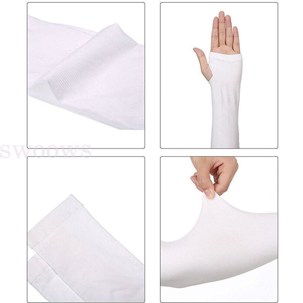 UV Sun Protection Cooling Sport Arm Sleeves Golf Gloves Bike Cycling Cover