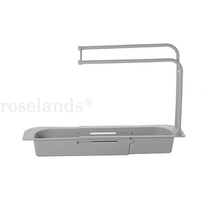 Telescopic Sink Rack Holder Expandable Storage For Soap + Sponge + Towel Kitchen