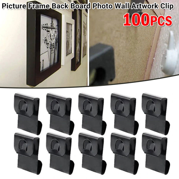 100pcs Picture Frame Back Board Photo Wall Artwork Clip Over Hanger Hook AU