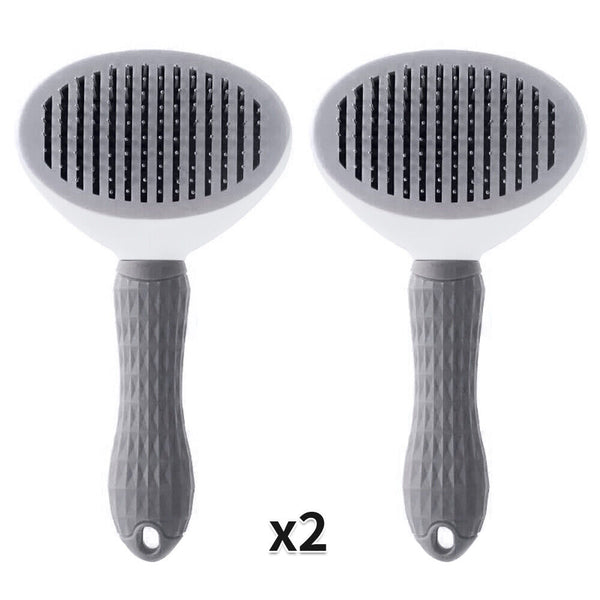 2xPet Dog Cat Grooming Comb Brush Tool Gently Removes Loose Undercoat Knots Mats