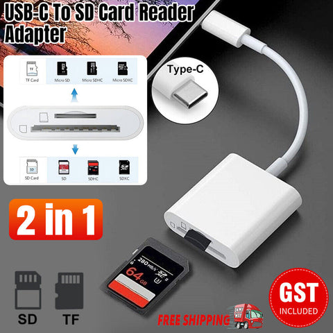 USB-C To SD Card Reader Adapter Type-C For Apple iPad Macbook Pro Air 13 Samsung