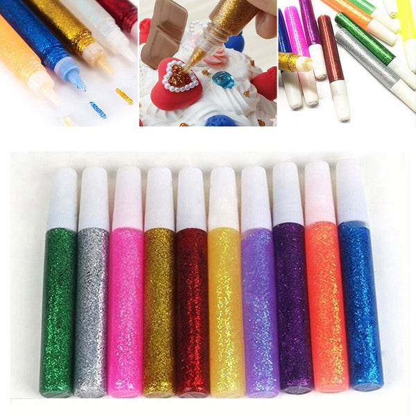 10X Art Gel Pens Craft Classic Neon Glitter Metallic Swirl Gel Ink Pen Drawing