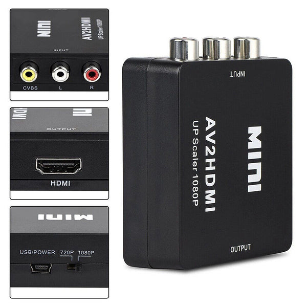 AV to HDMI AV2HDMI Composite RCA CVBS 3RCA Video Cable Converter 1080p Upscaling