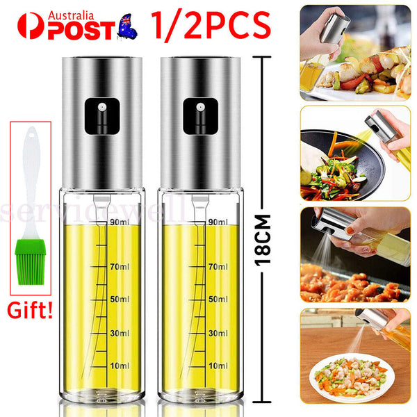 1/2PCS 100ml Oil Sprayer Olive Bottle Kitchen Cooking Spray Dispenser BBQ Baking