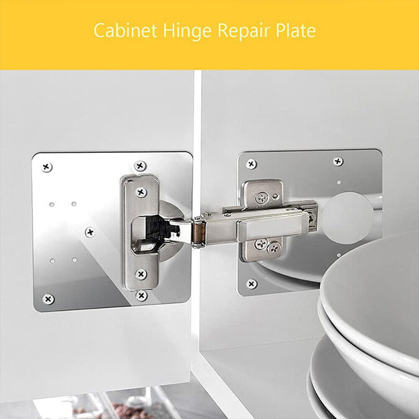 Rust Resistant Steel Furniture Cupboard Repair Mount Tool Hinge Repair Plate AU