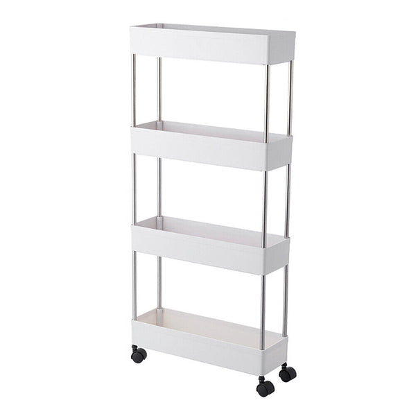 4 Tiers Kitchen Trolley Cart Steel Storage Rack Shelf Trolley Organiser