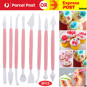 MODELLING TOOLS CARVING PENS BAKING CAKE DECORATING SUGARCRAFT ICING 8pcs