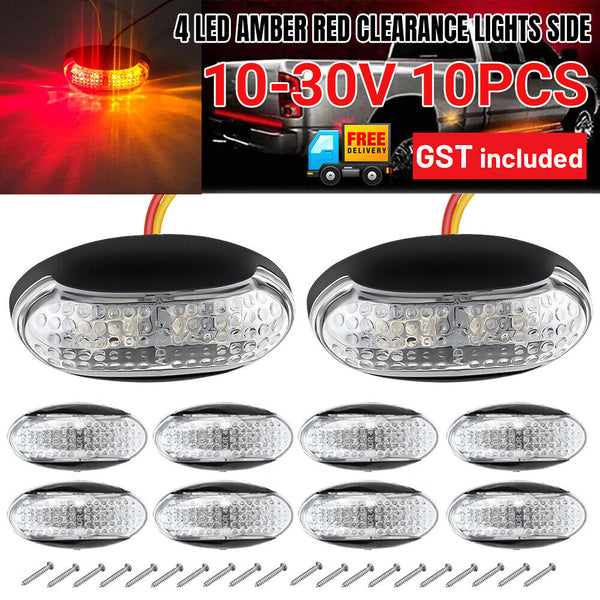 10X LED Clearance Lights Side Marker Amber Red Indicators Trailer Truck RV Lamp