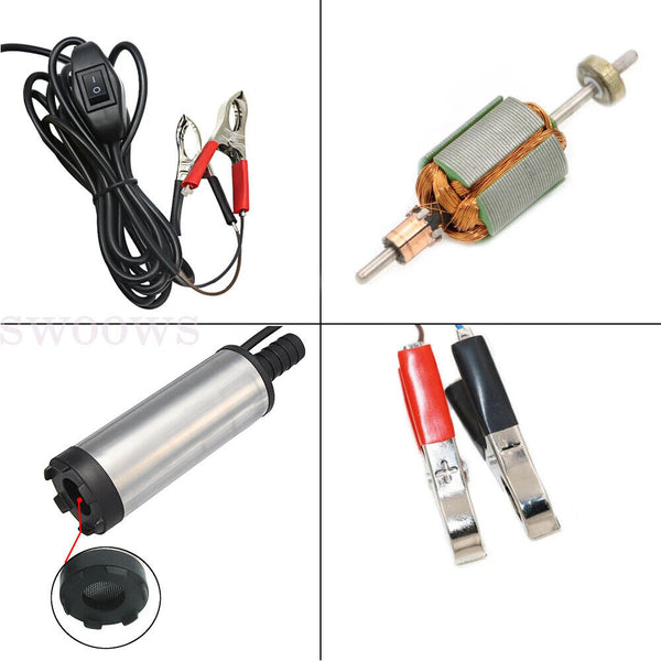12V Diesel Fuel Pump Car Auto Aluminium Submersible Transfer Vessel Water Oil