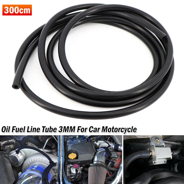 3 Meters  Silicone Vacuum Hose Gas Oil Fuel Line Tube 3MM For Car Motorcycle