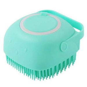 Pet Massage Bath Brush For Dog Cat Shampoo Dispenser Silicone Scrubber Wash Tool