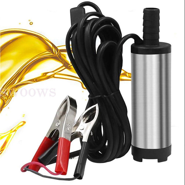 12V Diesel Fuel Pump Car Auto Aluminium Submersible Transfer Vessel Water Oil