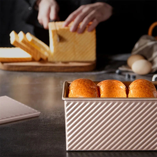 Non-stick Toast Box Loaf Bread Tin Pan Mold With Lid Kitchen Baking Tool AU