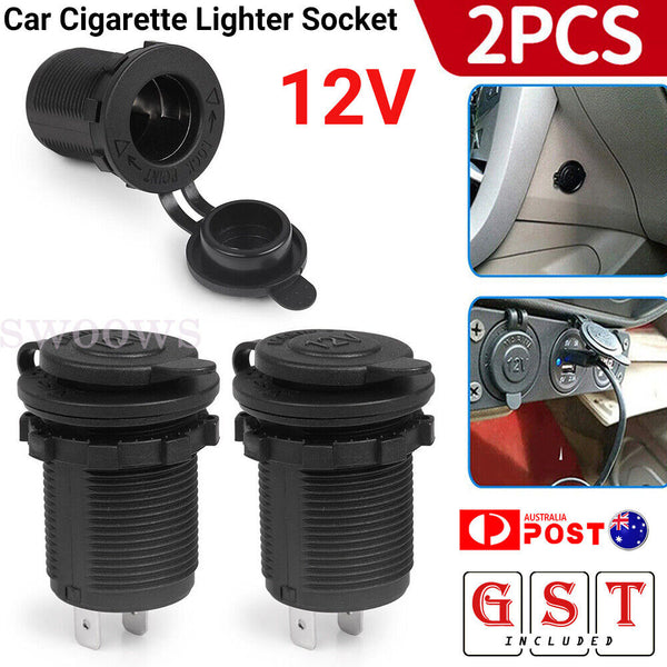 2X Waterproof 12V Car Cigarette Lighter Socket USB Charger Power Adapter Outlet