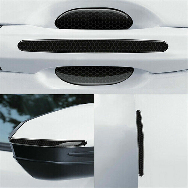 Reflective Car Door Handle Sticker Carbon Fiber Anti-Scratches Films Protectors