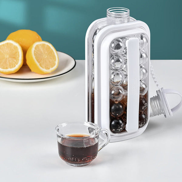 Portable Ice Jug ICE Ball Maker 2 in 1 Mould Container Water Kettle Bottle AUS