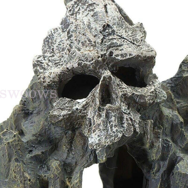 Aquarium Skull Mountain Cave Rockery Ornament Fish Tank Landscape Stone