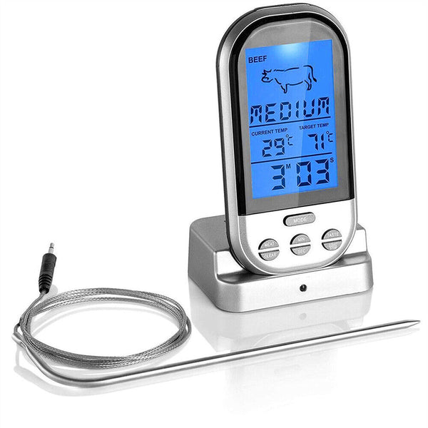 Food Meat Oven BBQ Thermometer Digital Wireless Remote Probe Cooking Set Grill