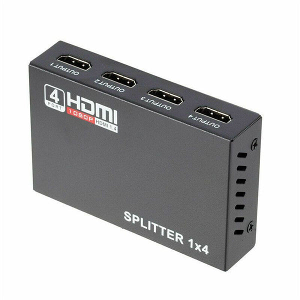 1 in 4 out HDMI Splitter Box Hub HD 1080p Port Amplifier Universal For PC TV DVD