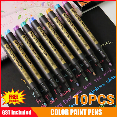 10 Colors Acrylic Paint Pens Sets Fine Art Marker Metal Glass Rock Waterproof AU