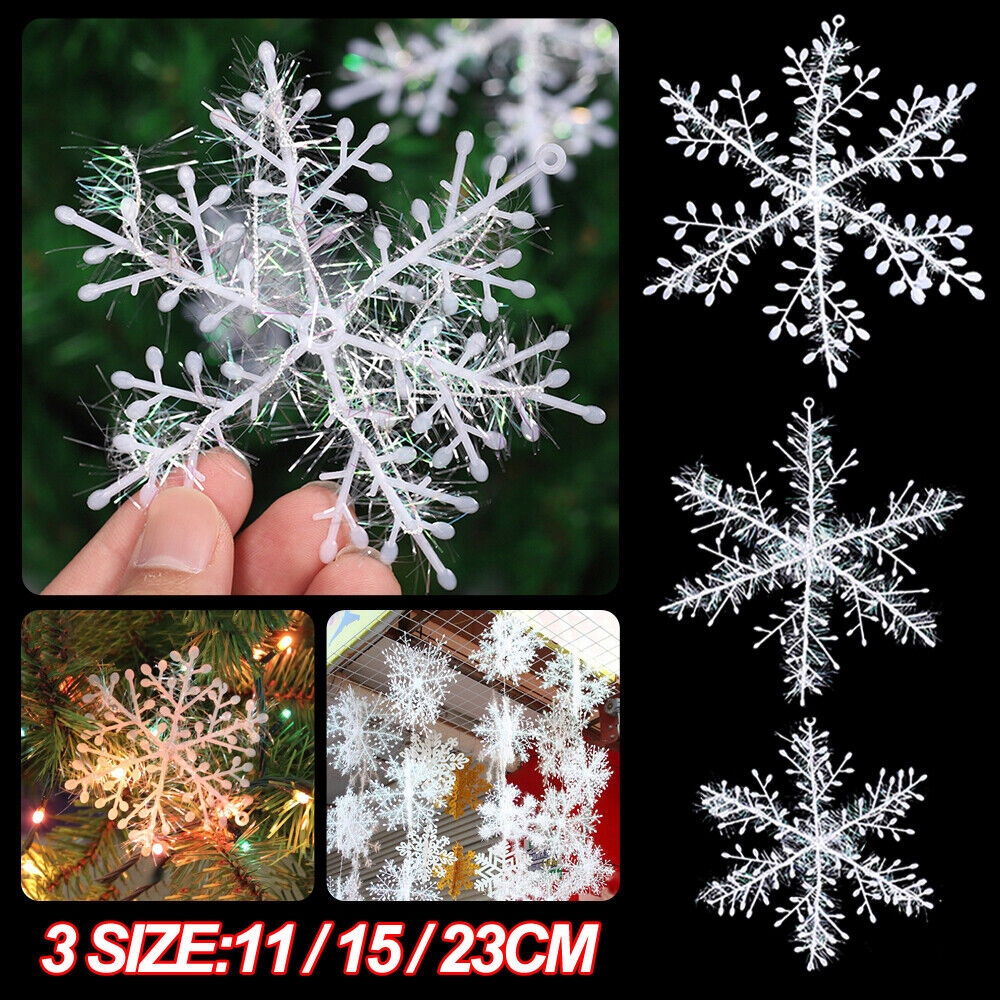 NEW 3/6/9PCS White Snowflake Bunting Garland Hanging Christmas Party Decorations